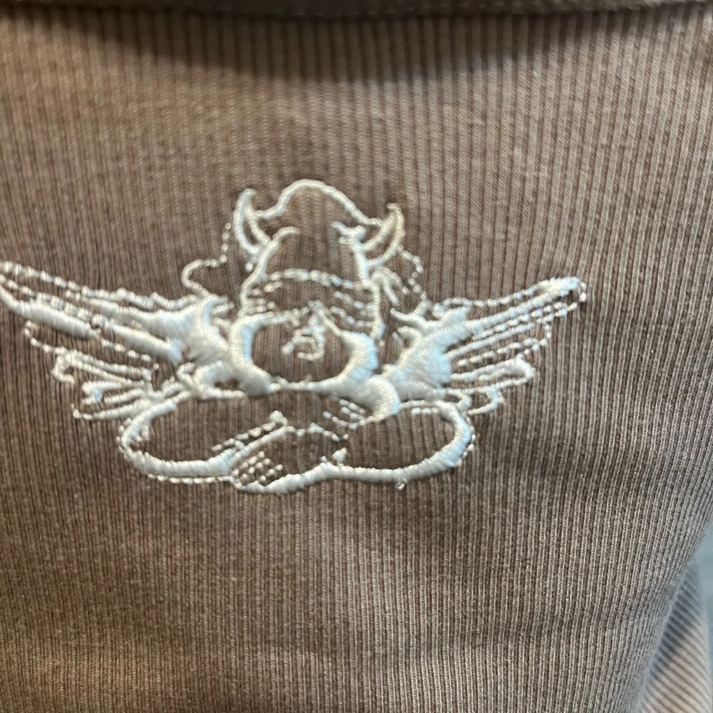 NWT Boys Lie Brown/Tan  Camisole with Blue Graphic Size M/L Rhinestone - Picture 7 of 15